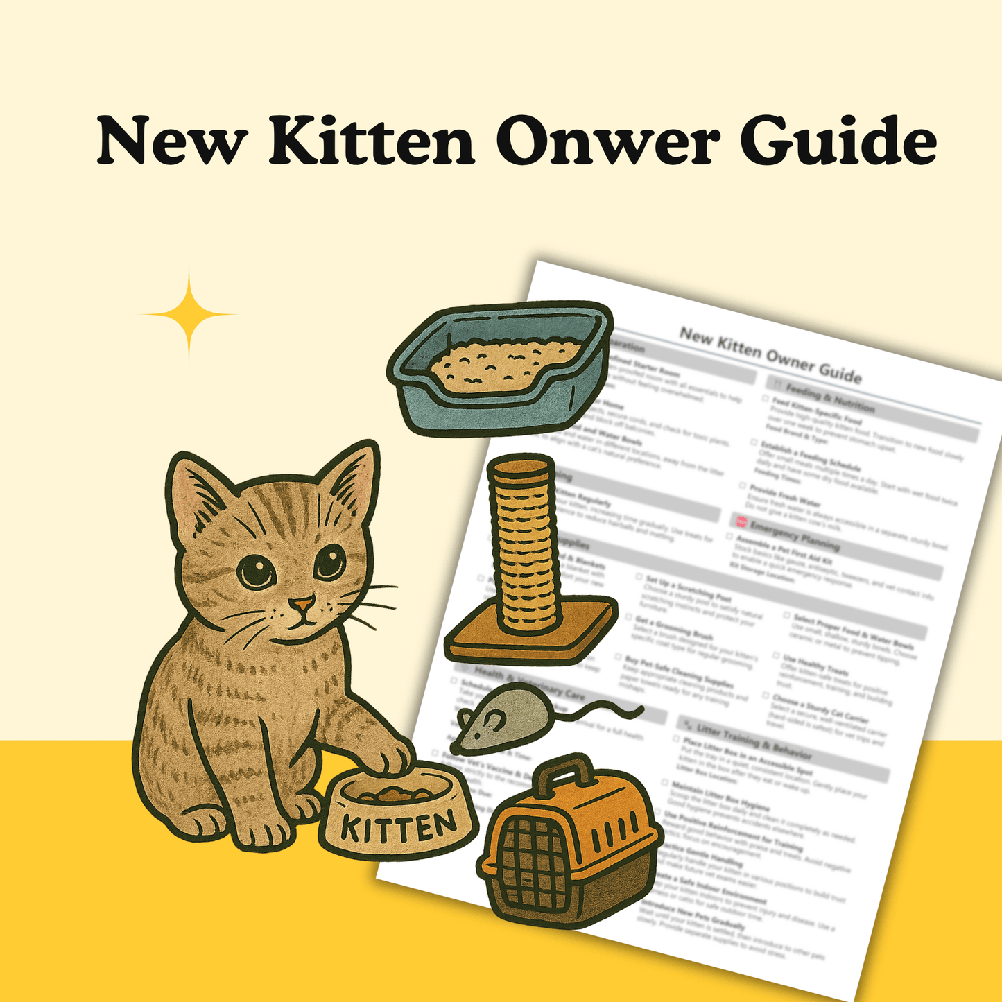 New Kitten Owner Guide 1 Page PDF - cutie.dog