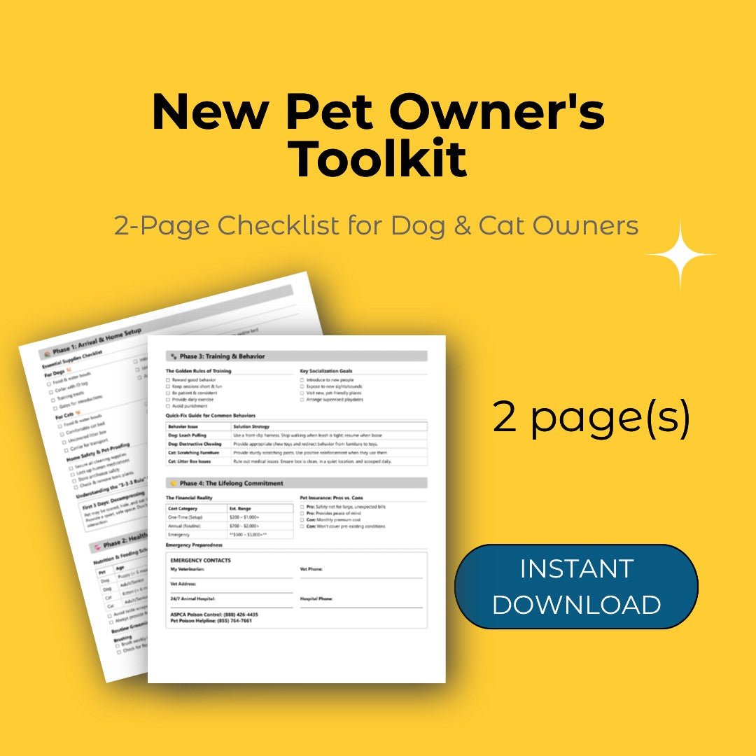New Pet Owner's Essential Toolkit PDF Printable - cutie.dog