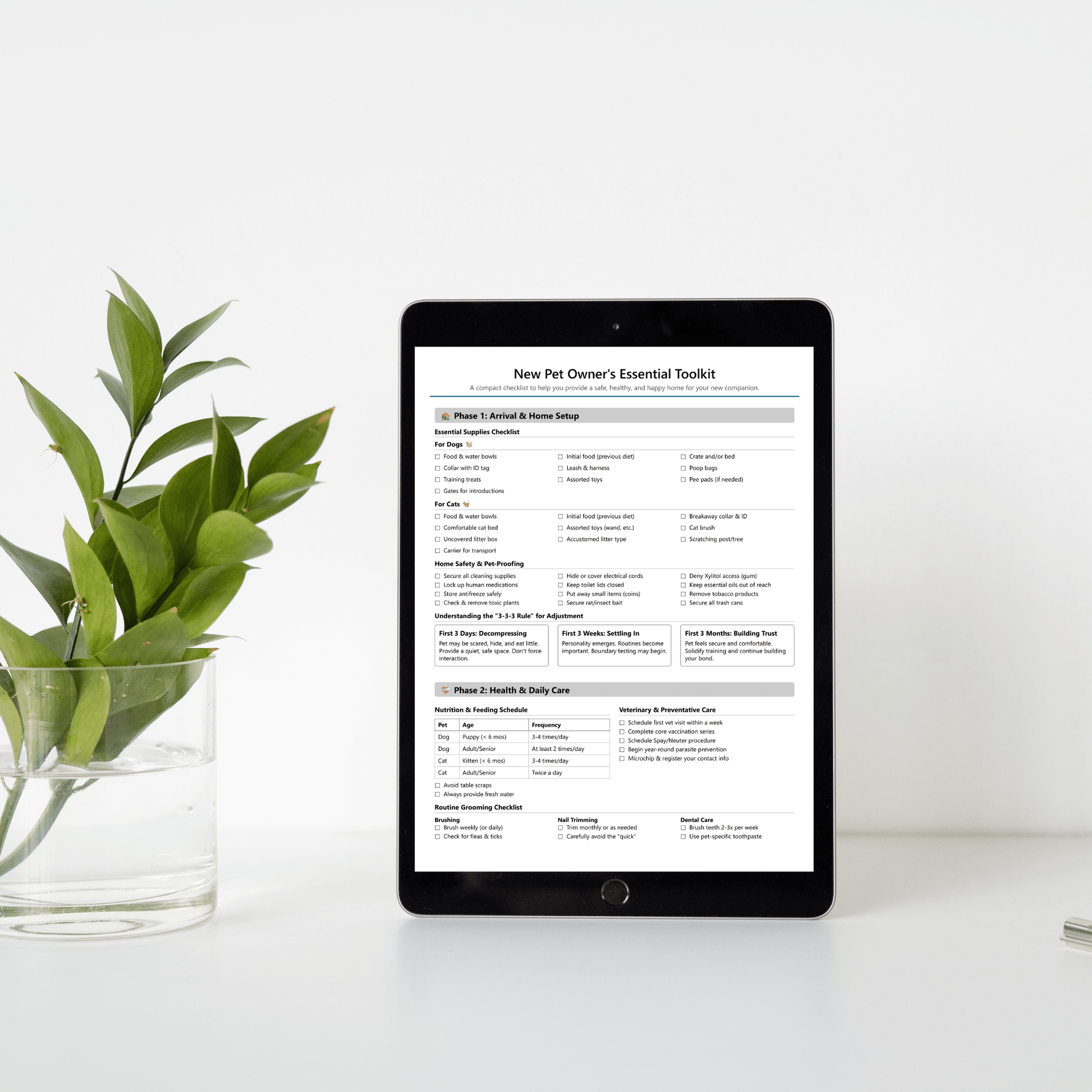 New Pet Owner's Essential Toolkit PDF Printable - cutie.dog