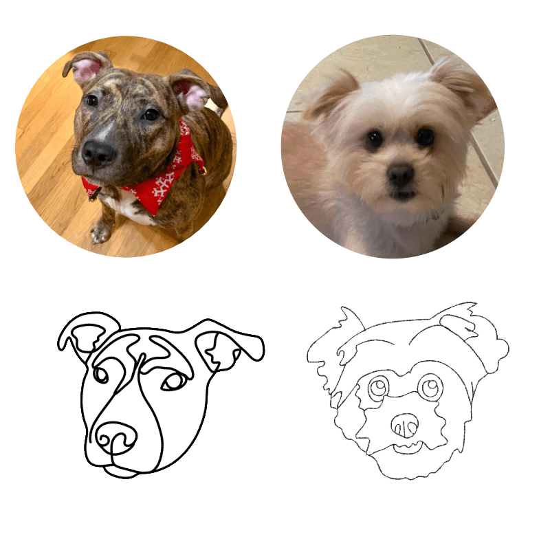Outline Pet Portrait Embroidery Digitizing - My Store