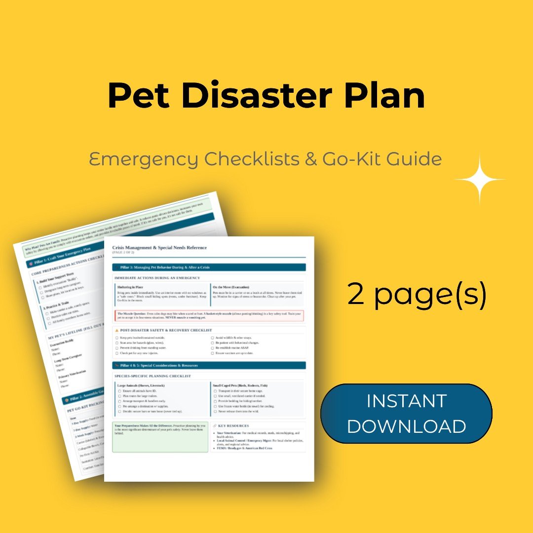 Pet Disaster Preparedness Action Plan PDF Printable - cutie.dog